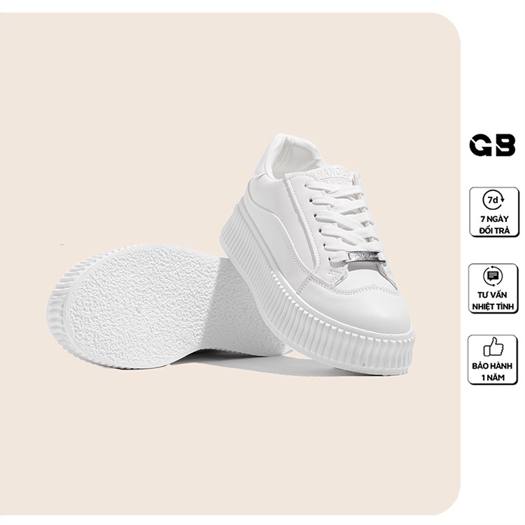 Giày Sneaker Nữ Giày BOM Thể Thao Độn Đế Bánh Mì Tăng Chiều Cao Màu Trắng Đẹp Mới Nhất giayBOM GB Classics B1176