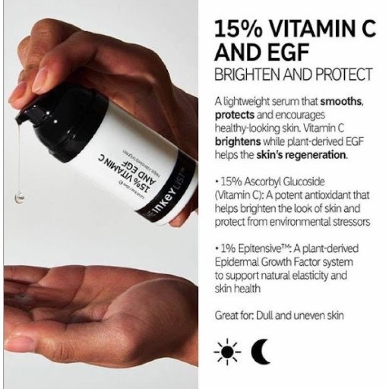 SERUM TRẮNG SÁNG DA 15% VITAMIN C AND EGF THE INKEY LIST