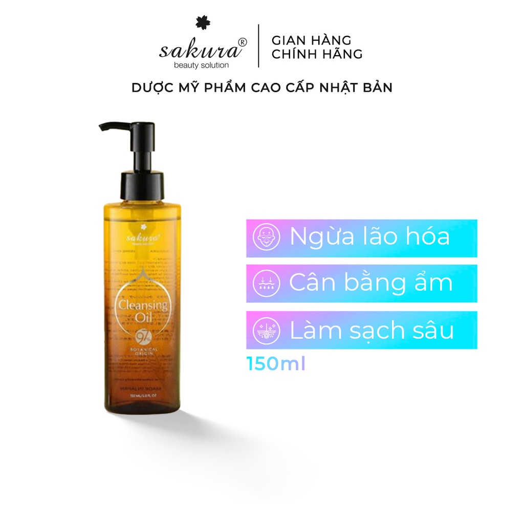 [Mã BMLT300 giảm 10% đơn 499K] Dầu tẩy trang Sakura Cleansing Oil 150ml