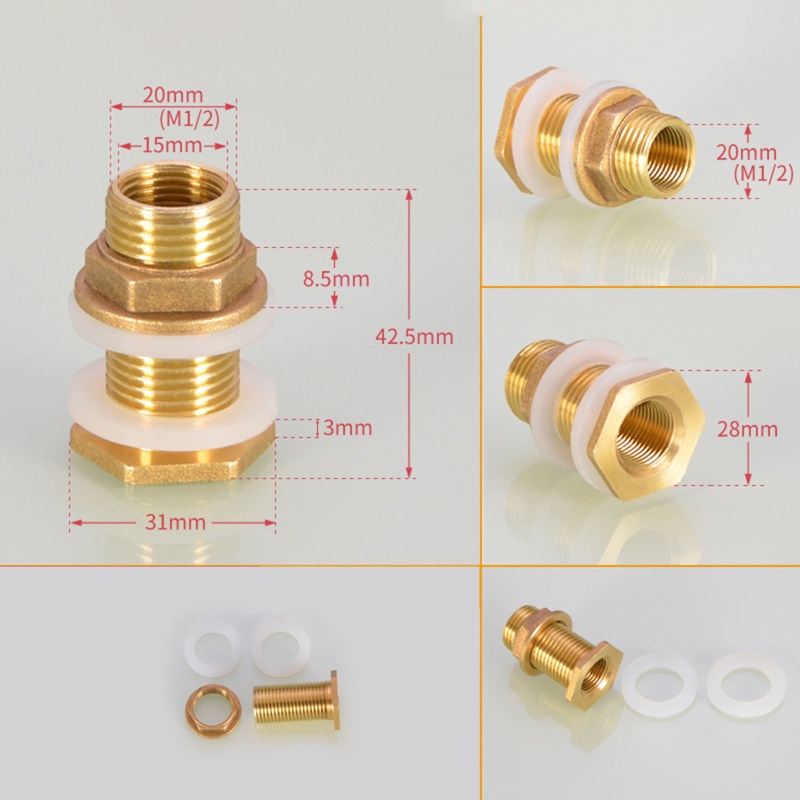 Đầu Nối Ống Nước Bằng Đồng 1 / 2 &quot;3 / 4&quot; 1 ''