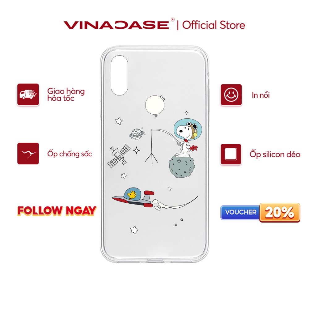 Ốp lưng Vina Case Vsmart Joy 3/Joy 4/Bee 3/Star 3/Aris/....dẻo �trong in hình Snoopy