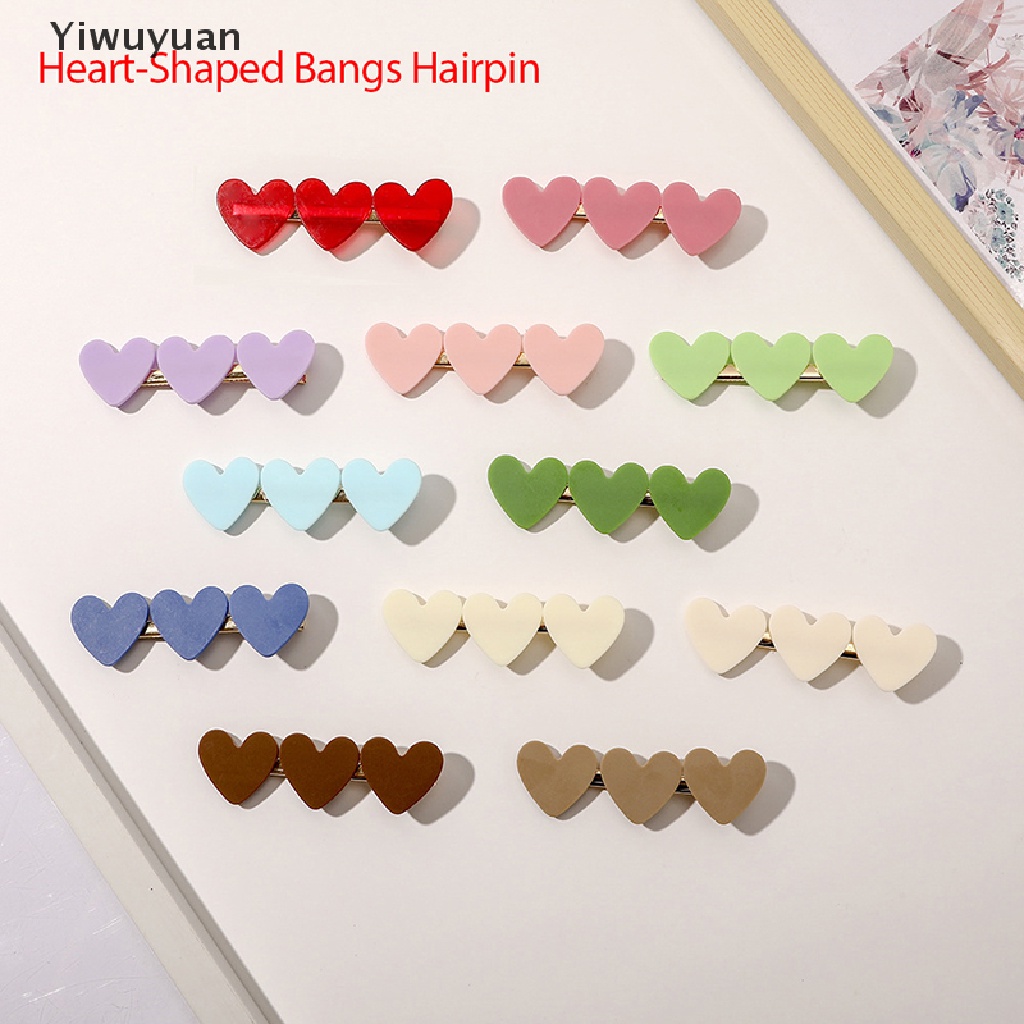 &lt; Yiwuyuan &gt; Kẹp Tóc Càng Cua Hình Trái Tim Nhiều Màu Hàn Quốc Cho Nữ Đang Giảm Giá