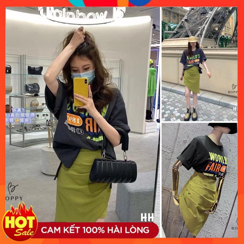 Set bộ nữ,set váy chữ a phối áo thun form rộng