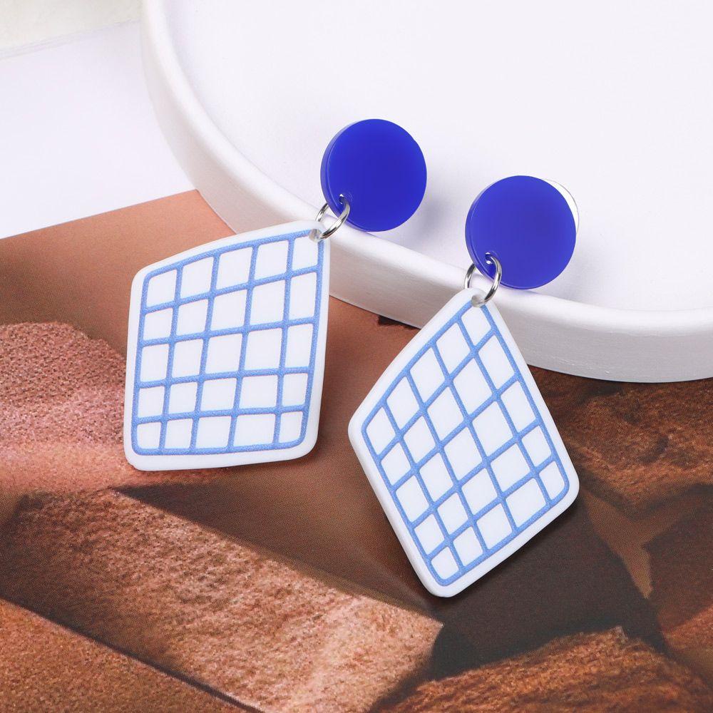 Bông Tai Họa Tiết Hoa Hình Học Nhiều Màu Sắc Thời Trang Dễ Thương