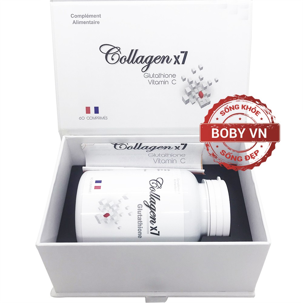 Collagen x7 bổ sung Glutathione và Vitamin C hộp 60 viên - Xuất xứ Pháp - Boby
