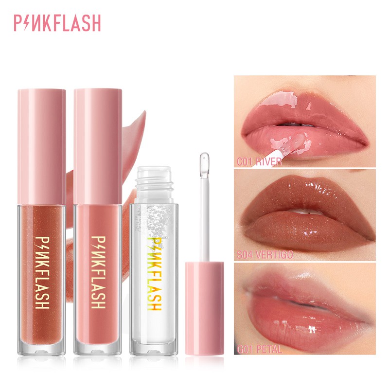 Son bóng dưỡng môi PinkFlash 11 màu nhung dùng dưỡng ẩm và lâu trôi màu