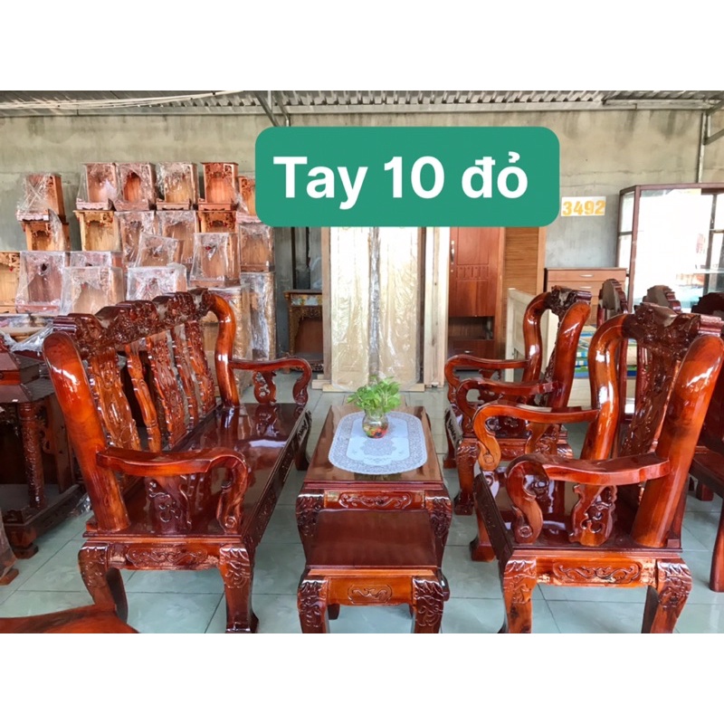 Bộ Bàn ghế Salon Phòng Khách Tay 10 gồm 6 món Giá KM