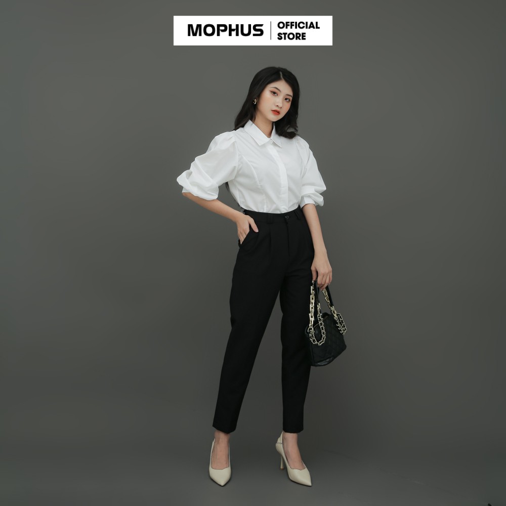 Áo sơ mi nữ kiểu hàn quốc, tay lỡ dáng công sở vải lạnh Mophus MA007