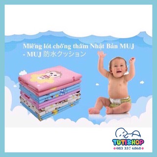 Thảm lót chống thấm 🌺 𝐀𝐍 𝐓𝐎𝐀̀𝐍 𝐂𝐇𝐎 𝐁𝐄́ 🌺 miếng lót chống thấm Muji Nhật Bản 50x70cm, chống thấm, chống nước tè dầm