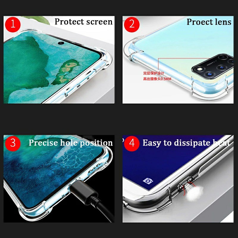 Ốp lưng Oppo A52 / A92 dùng chung dẻo trong lồi 4 góc hạn chế ố vàng