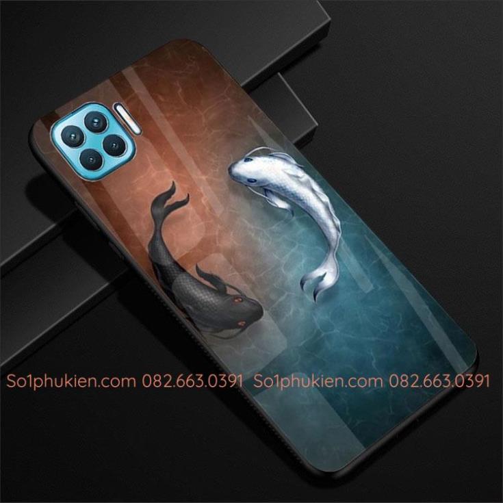 Ốp Lưng OPPO A73 4G / F17 / A93 lưng ép kính cường lực nano chống bể cao cấp hình sư tử, sói, cá siêu đẹp