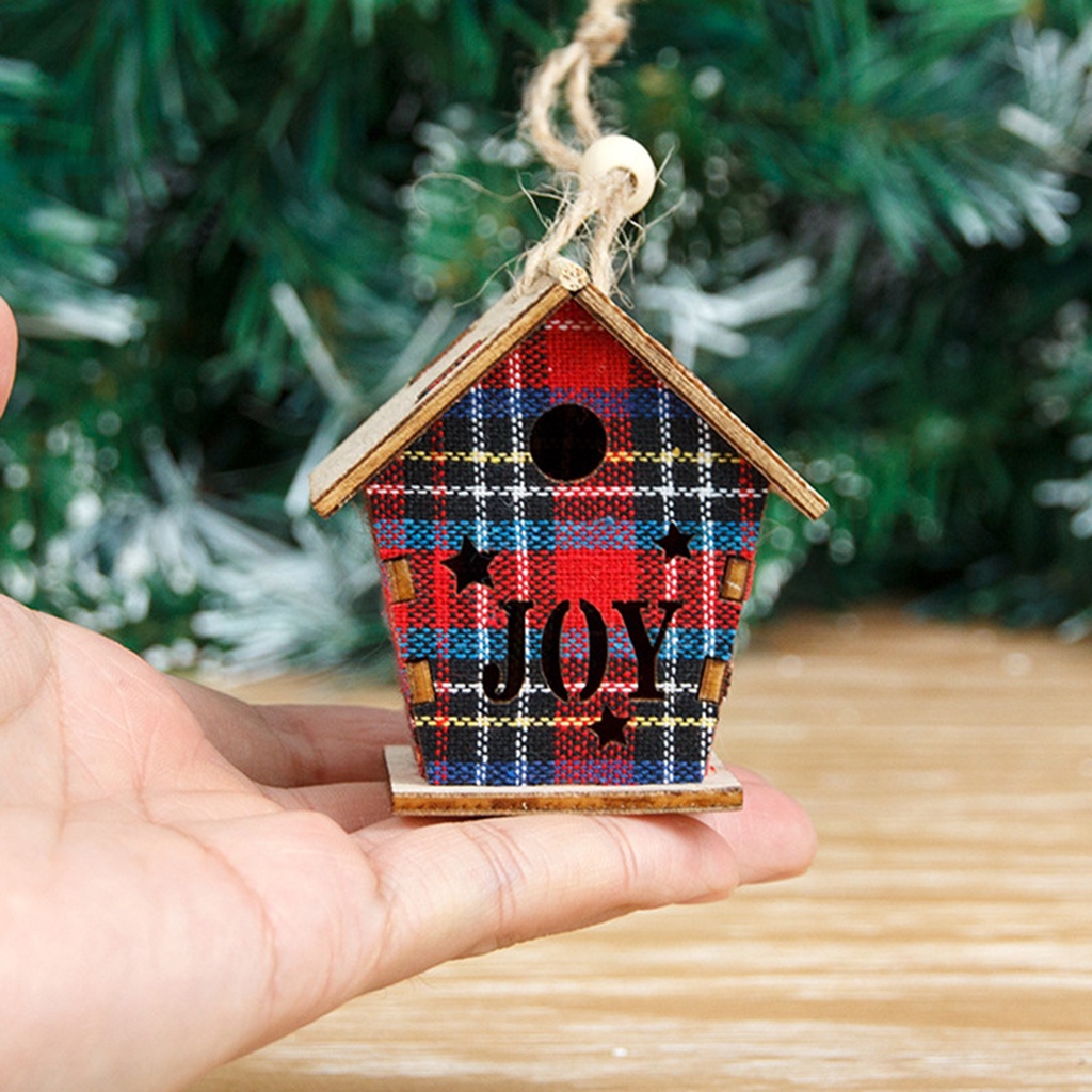 Surpr Dây Treo Trang Trí Giáng Sinh Hình Ngôi Nhà Gỗ Kẻ Sọc Caro Đỏ Dọc Có Thể Tái Sử Dụng