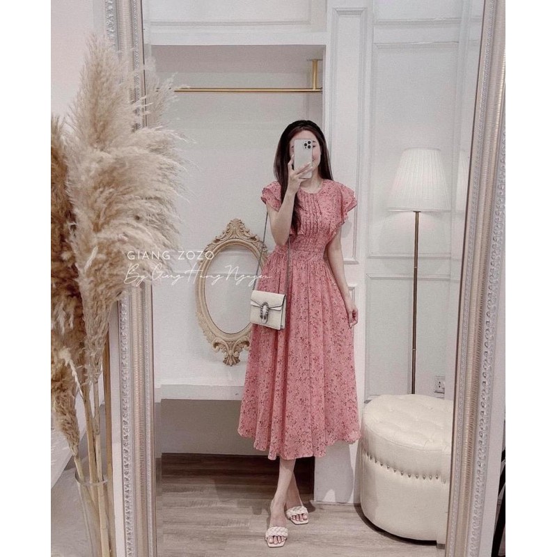 VÁY HỒNG HOA NHÍ TAY CÁNH TIÊN CHO NỮ | BigBuy360 - bigbuy360.vn