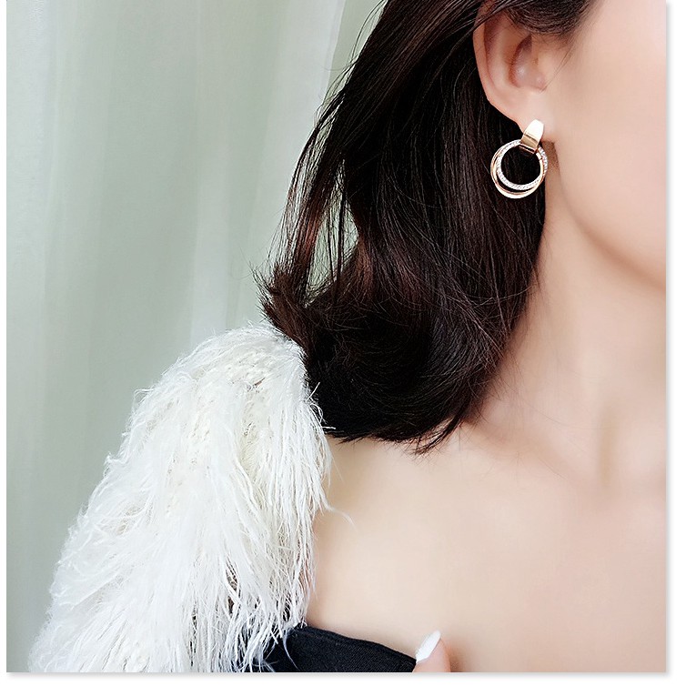 Bông tai titan tròn xoắn TT879 - CAM KẾT KHÔNG BAY MÀU - BẢO HÀNH 12 THÁNG