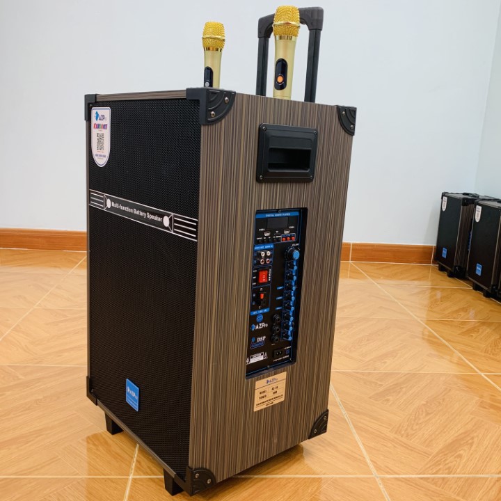 loa kéo bass 40 loa 3 đường tiếng hàng chính hãng kèm 2 mic không dây AZ16