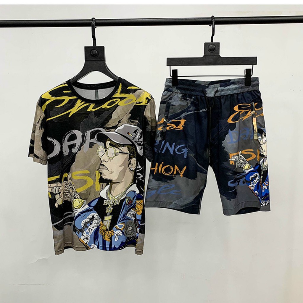 Đồ bộ nam nữ chất vải thun lạnh co giãn 4 chiều in chuyển nhiệt loang đẹp phong cách thời trang unisex (hinhnguoi)