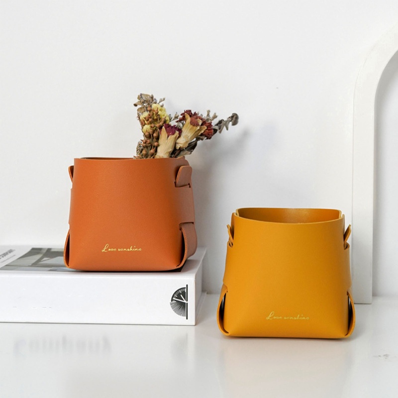 Giỏ Đựng Đồ Bằng Da Có Thể Gấp Lại Phong Cách Bắc Âu