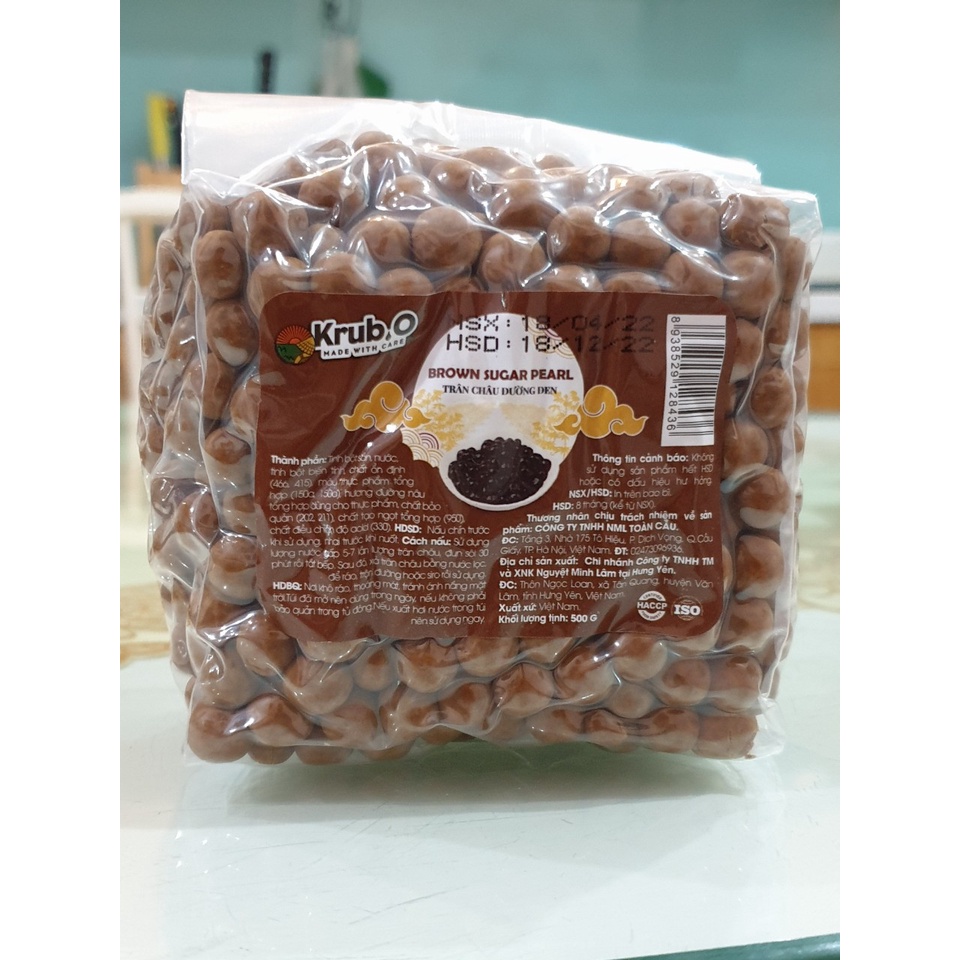 Trân châu đường đen - trân châu hoàng kim loại hãng TOCO dùng - gói 500gam