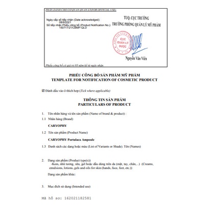 (Chính hãng, nhãn phụ tiếng việt) Tinh chất caryophy giảm mụn, mờ thâm mụn Caryophy Portulaca Ampoule 10ML