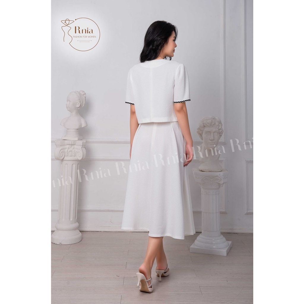 Sét Bộ Áo Croptop Chân Váy Xòe Dây Zigzag RNIA BO2286