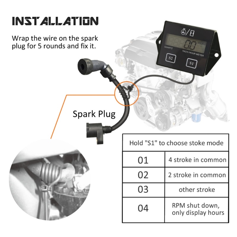 Đồng Hồ Đo Tốc Độ Động Cơ 2 / 4 Chống Thấm Nước Chuyên Dụng Cho Xe Mô Tô