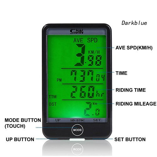 Đồng Hồ Đo Tốc Độ Màn Hình Lcd Gắn Xe Đạp Leo Núi