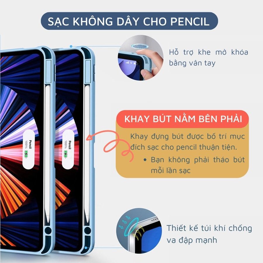 [DIY Bản Pro] Bao Da Ipad Magnetic Glass Shell, Phiên Bản Nam Châm Tháo Rời
