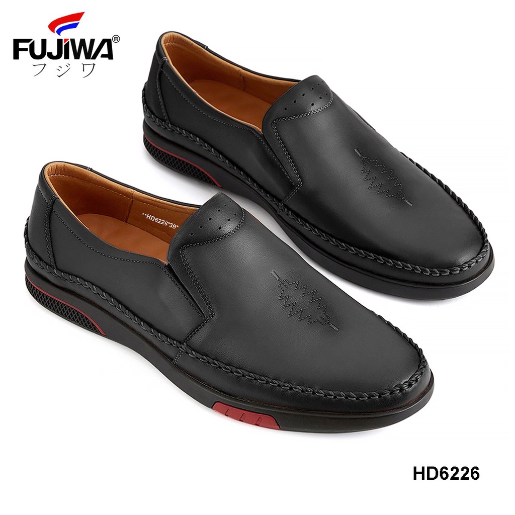 Giày Lười Nam Da Bò FUJIWA - HD6226. Da Bò Thật Cao Cấp, Đế Cao Su. Form Giày Chuẩn Size. Size:  38, 39, 40, 41, 42, 43