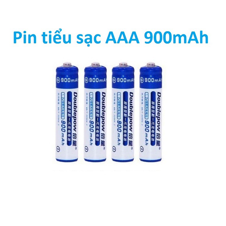 bộ 4 pin tiểu (pin đũa )sạc AAA Doublepow 900 mAh lắp điều khiển tivi ,điều hòa...