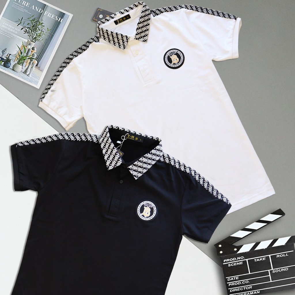 Áo thun POLO nam có cổ tay ngắn phối họa tiết đẹp chất thun cotton co dãn 4 chiều