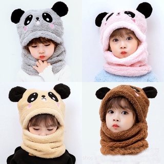 Mũ Lông Cừu Tai Gấu Trẻ Em 2 in 1 Phong Cách Ấm Áp Cho Bé Yêu