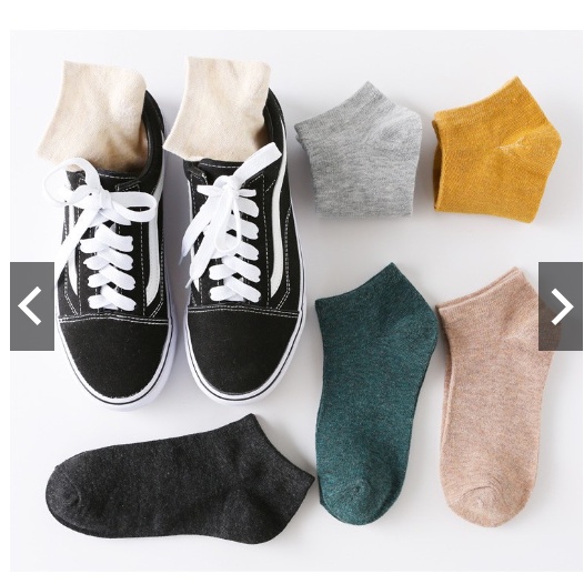 Combo 5-10 Combo 5 đôi tất cotton trơn cổ ngắn nam nữ