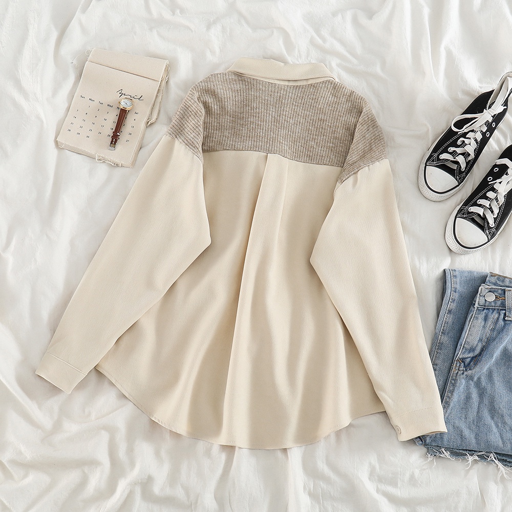 Áo khoác giả hai lớp tay dài phong cách retro | BigBuy360 - bigbuy360.vn