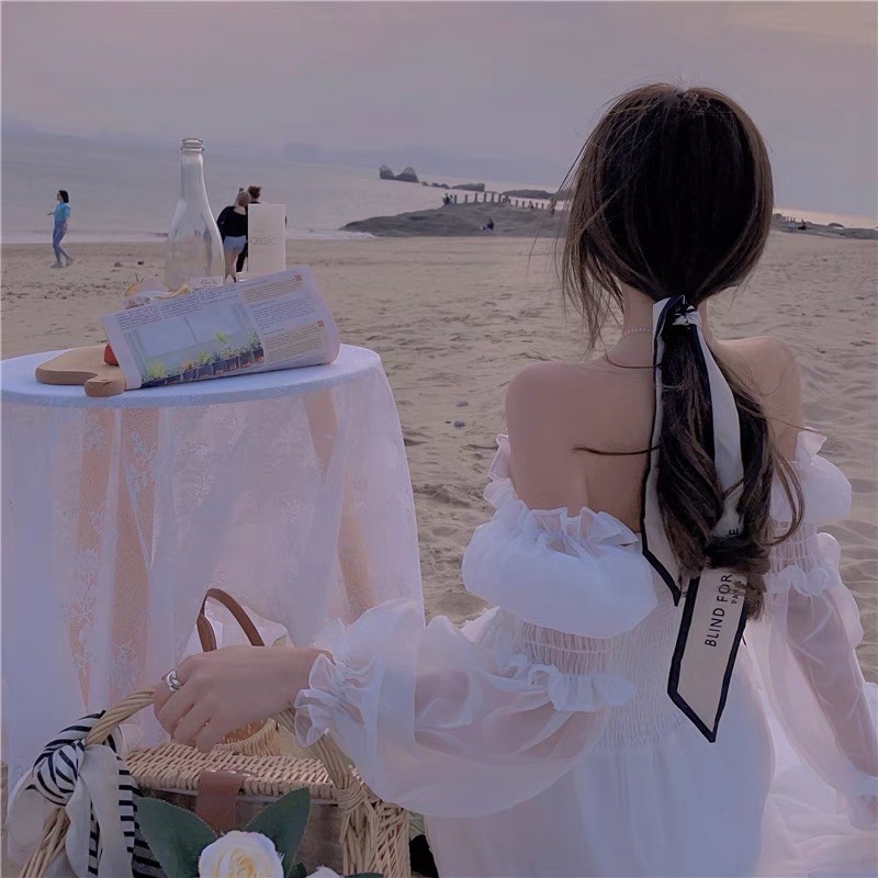 Váy maxi trắng nàng thơ