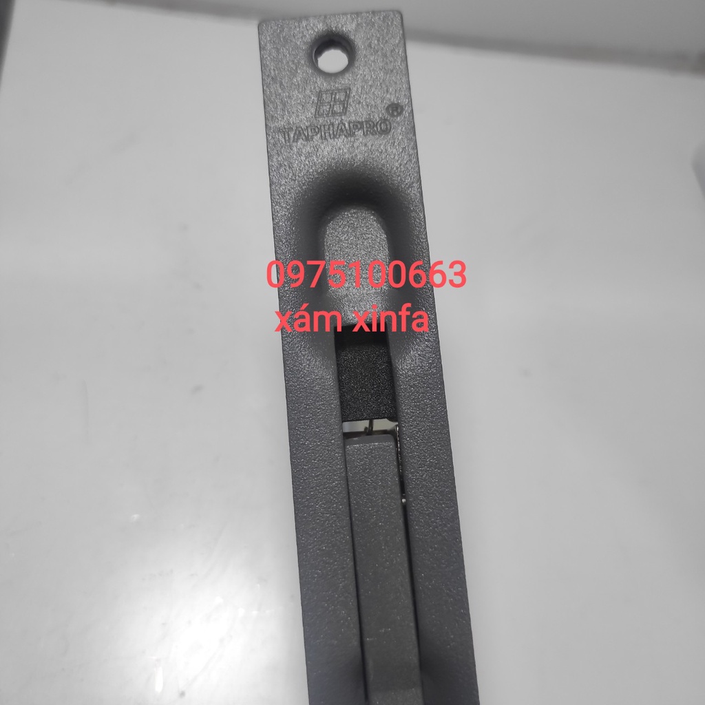 Chốt âm cửa đi cửa sổ ty 20cm hoặc 60cm - Chốt âm bật - chốt âm sữa, Xám xinfa,- Chốt âm bạc