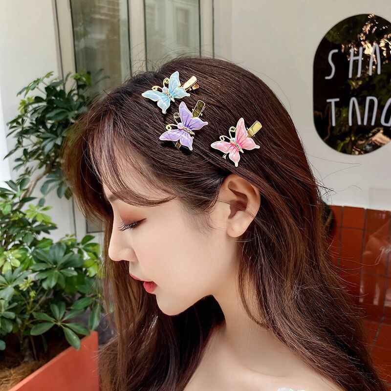 Kẹp Tóc Hình Bướm Đính Ngọc Trai Đơn Giản Thời Trang Hàn Quốc Cho Nữ