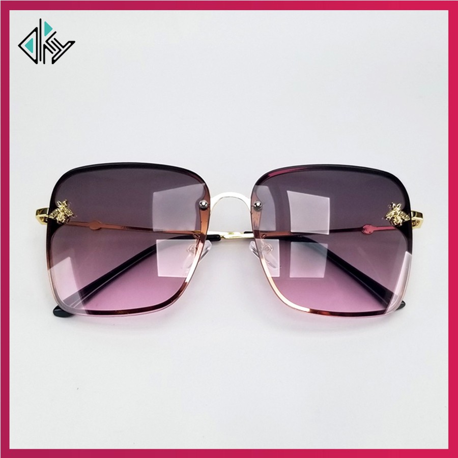 Mắt kính nữ thời trang 8060 mắt vuông màu mận đỏ, khói. Tròng kính ôm mắt, chống bụi, chống nắng, chống tia UV | BigBuy360 - bigbuy360.vn