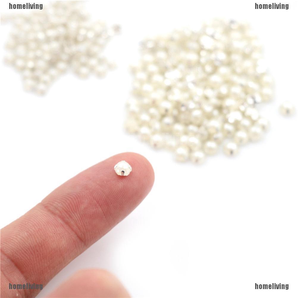 Set 100 Nút Ngọc Trai Mini 3 / 4MM Làm Đồ Thủ Công