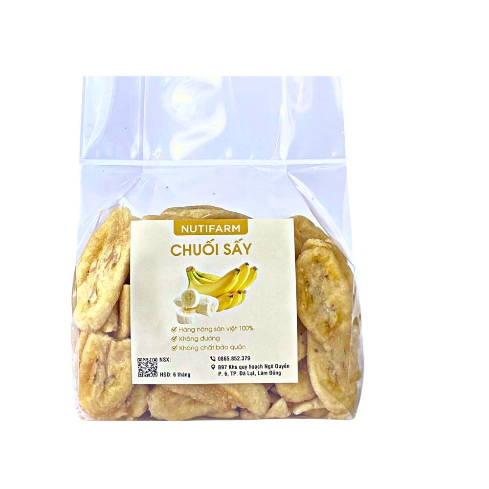 Chuối sấy không đường giòn ngọt tự nhiên 250gr, hoa quả sấy đặc sản đà lạt