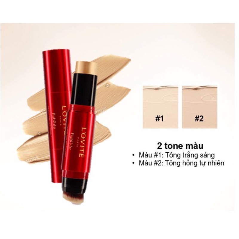 Kem nền L’ovite dạng thỏi - 3 trong 1 siêu che khuyết điểm Rubilite Traceless Matte Stick Foundation