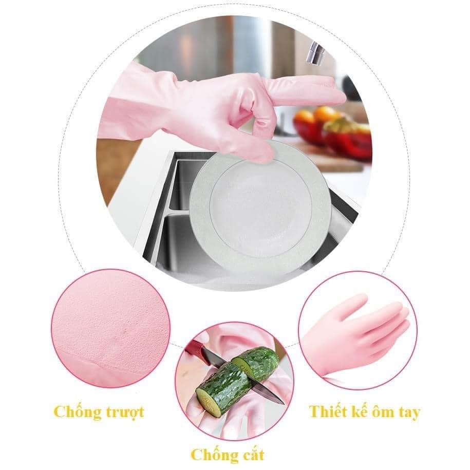 Găng Tay Rửa Chén Bát Bằng Nhựa Siêu Dai Siêu Bền Dày Dặn Seiwa Nhật Bản