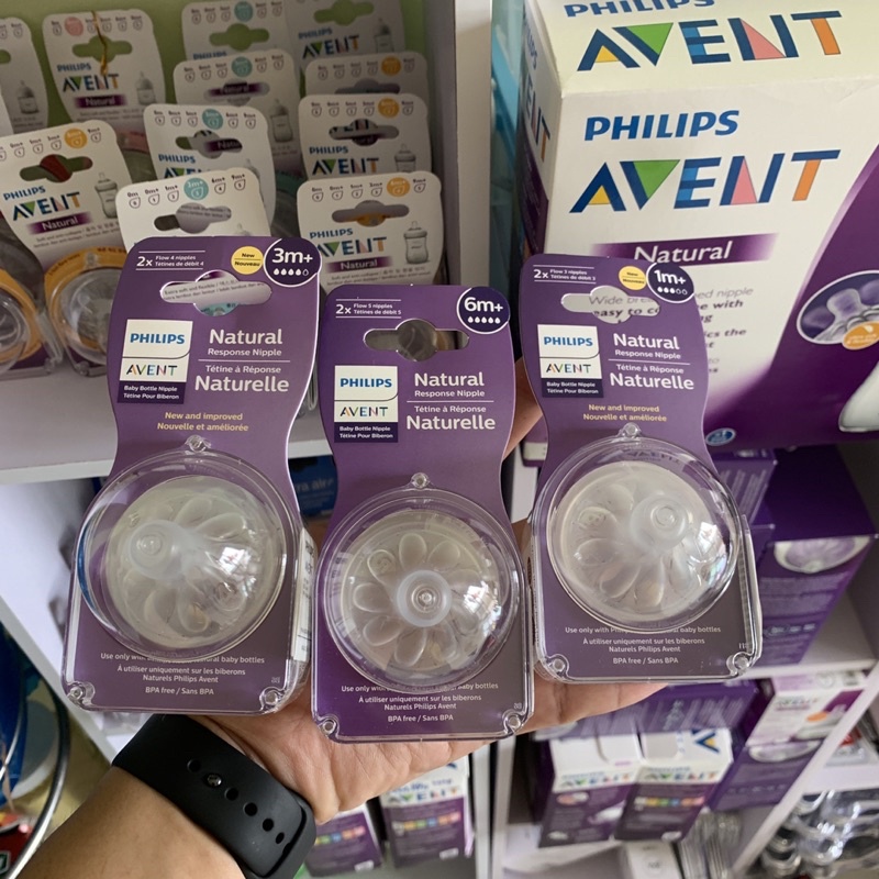 Núm ti thay bình sữa AVENT Natural số 5 mẫu mới cho bé từ 6 tháng+