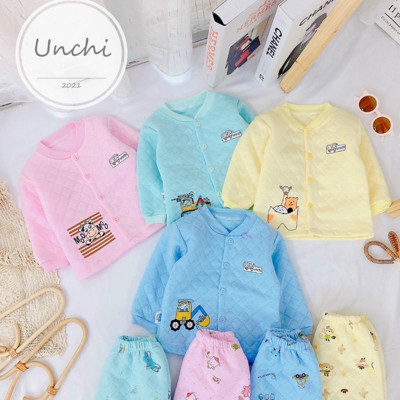 Bộ quần áo bông xốp cho bé trai bé gái 3-10kg / nhiều mẫu