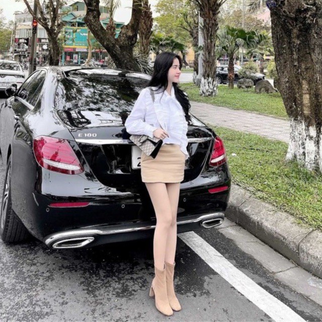 Chân váy chữ A ngắn, lưng cao, chất umi siêu dày dặn, co giãn 4 chiều | BigBuy360 - bigbuy360.vn