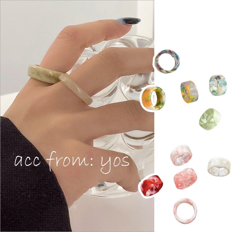 Set nhẫn vân đá cá tính xinh xắn ulzzang