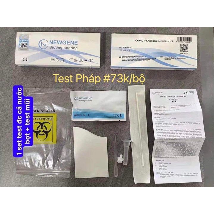 Que test mũi, nước bọt bộ test nhanh tại nhà, bộ kit test newgene hàng chuẩn -anhsonnd18