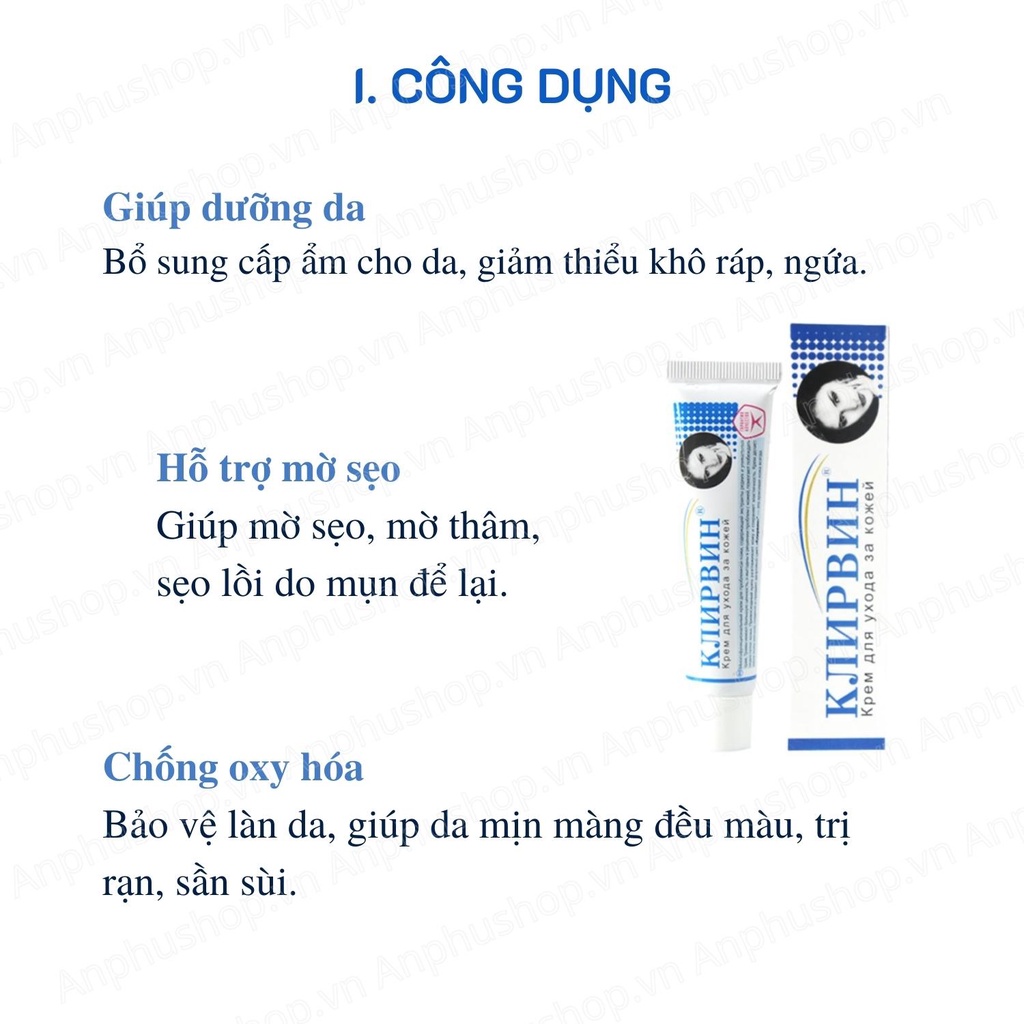 Kem mờ sẹo KLIRVIN NGA (Hàng chính hãng)