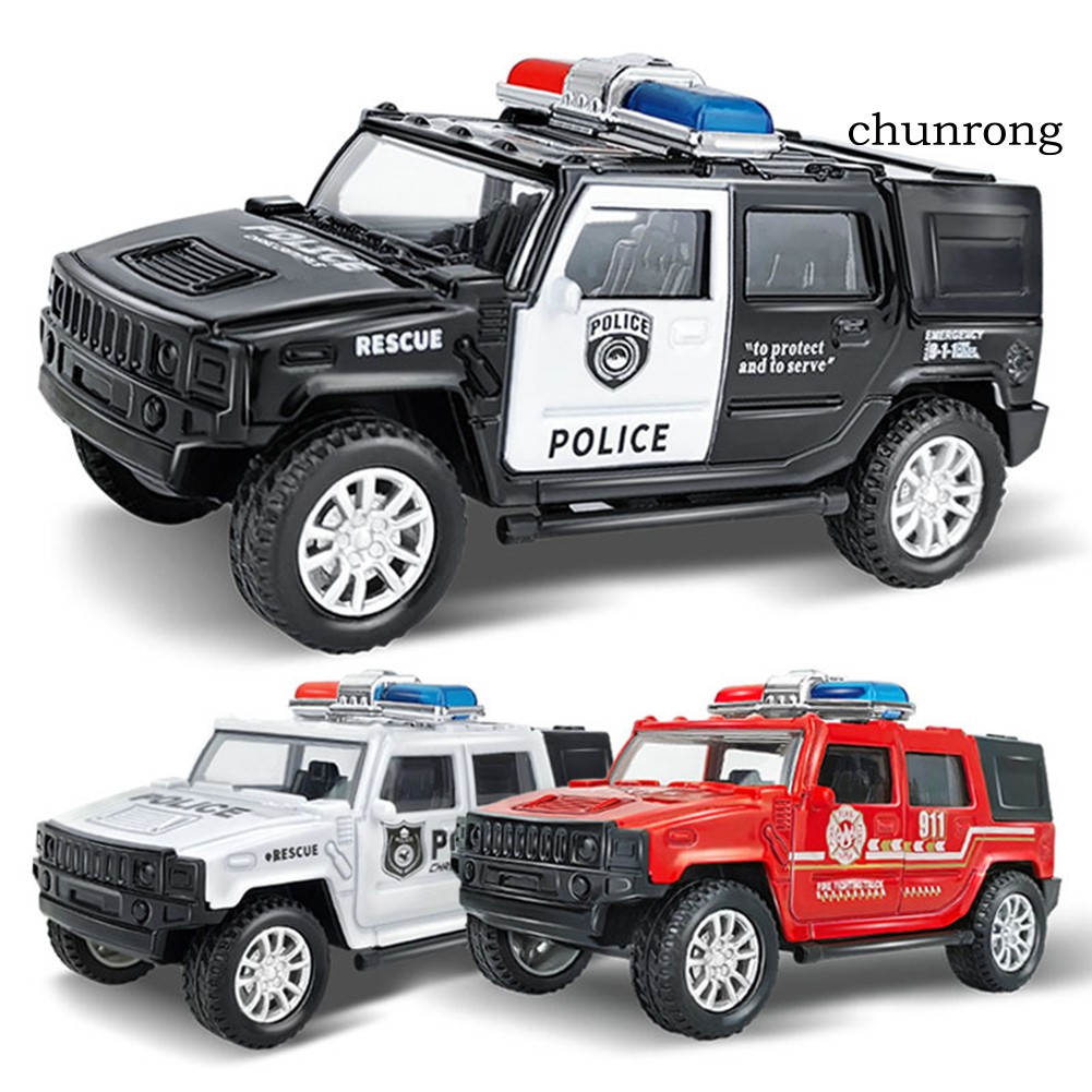 CR+1/36 Simulation Police Car Vehicle Pull Back Truck Model Kids Toy Christmas Gift