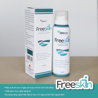 Xịt mụn lưng, ngực, mông freeskin chai 80ml, giảm mụn, mờ thâm, sáng da, hàng chính hãng