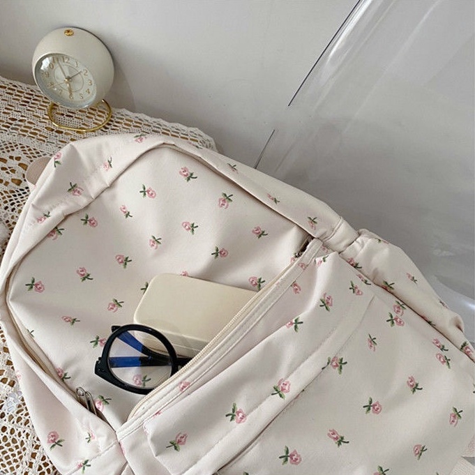 Ba Lô Canvas In Họa Tiết Dễ Thương Cho Nữ